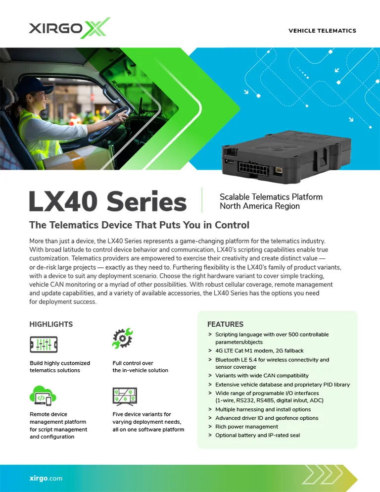 xirgo lx40 spec sheet americas
