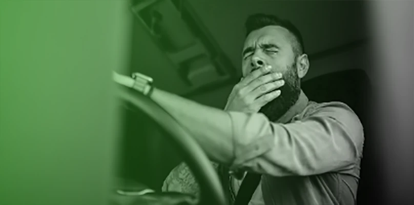 yawning truck driver